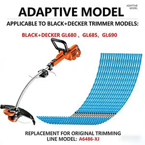 A6487 60 Pack Heavy Duty Trimmer Line Lawn <b>Mower</b> Parts 3.5mm 40cm Twist Nylon Blue with Buckle For Black&Decker GL680 GL685 GL69 - Product Image 6