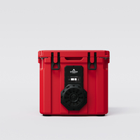 Glacière isotherme portable 35L en PE avec haut-parleur et poignée à corde