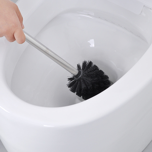 Juego de escobilla y soporte para inodoro, escobilla para inodoro para baño con Caddy, cepillos de limpieza <span class=keywords><strong>antigoteo</strong></span> para inodoro, acero inoxidable brillante - Product Image 4