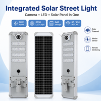 Lampadaire solaire intégré avec caméra 60W 80W, étanche IP65, détecteur de mouvement, éclairage LED pour routes extérieures et projets