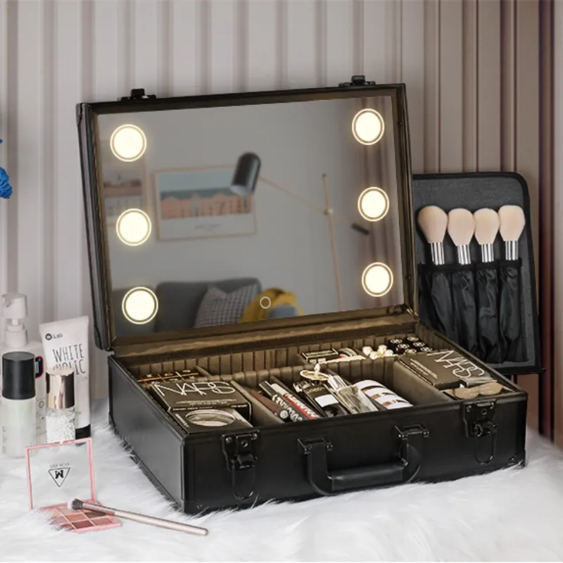 Custom Logo Verlicht Make-Up Tas Make-Up Tas Met Spiegel Make-Up Led Reisorganisator