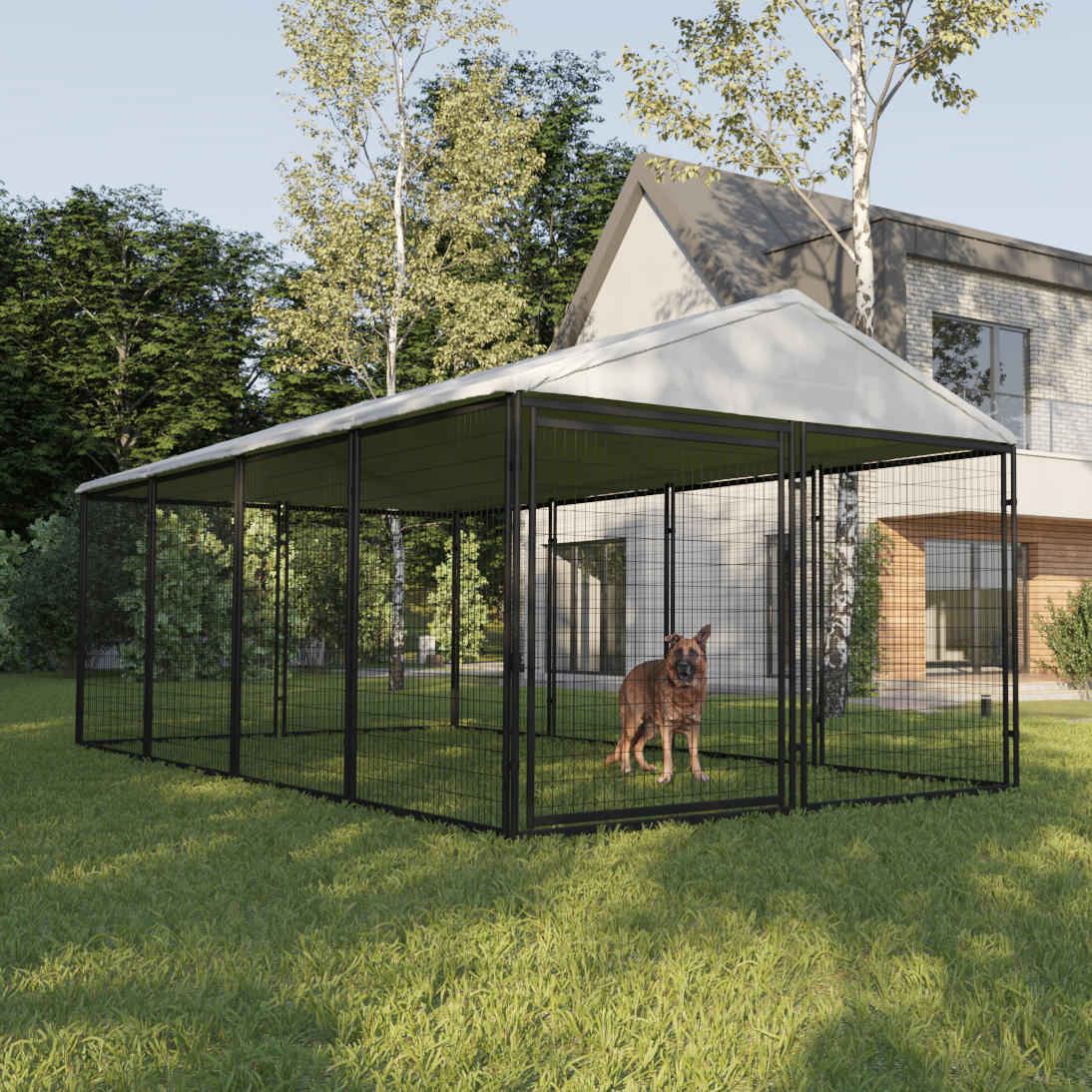 Durable Metal Pipe Dog Kennels Secure Spacious Homes