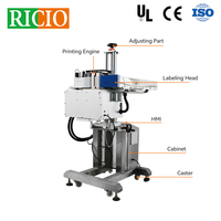 Machine d'étiquetage automatique compacte et économique RICIO Factory OEM pour l'impression instantanée d'autocollants sur verre et carton