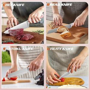 Vente flash : Ensemble <span class=keywords><strong>de</strong></span> 15 couteaux <span class=keywords><strong>de</strong></span> <span class=keywords><strong>cuisine</strong></span> roses - Couteaux en acier inoxydable avec bloc en bois <span class=keywords><strong>pour</strong></span> la <span class=keywords><strong>cuisine</strong></span> à domicile - Product Image 3