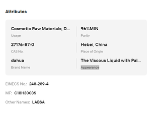สารลดแรงตึงผิวชนิดละลายน้ำในน้ำมัน LABSA CAS 27176-87-0 ความบริสุทธิ์ขั้นต่ำ 96% สำหรับผงซักฟอก น้ำยาทำความสะอาดอุตสาหกรรม และวัตถุดิบสำหรับการทำความสะอาด - Product Image 6