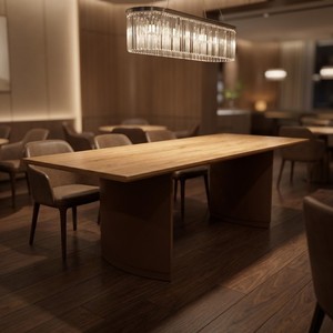 Mesa de Comedor de Roble Ecológica y Duradera con Diseño Moderno y Minimalista, Juego de Comedor de 10 Piezas que Ahorra Espacio - Product Image 1