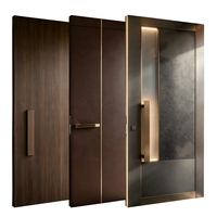Porte d'entrée résidentielle antivol de conception classique, porte pivotante en acier, porte d'entrée sécurisée, porte pivotante en bois massif pour maison