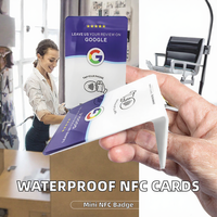 Autocollants de carte de visite NFC réinscriptibles étanches 13,56 MHz, carte de membre, 144 octets de mémoire, puce NTAG213 1K, adhésif RFID acrylique