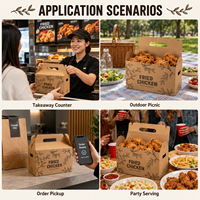 Maßgefertigte Koreanische Hähnchenboxen für Takeaway-Essen, Kartonagen für Gebratenes Hähnchen mit Griffen von HONPAK