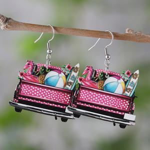 Boucles d'oreilles tendance 2025 en alliage, motif géométrique crème glacée aux fruits (fraise, framboise, mûre), hypoallergéniques, pour femme - Product Image 5