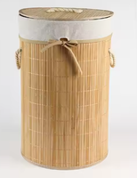 Panier à linge pliable en bambou Panier de rangement pour vêtements Panier de rangement en polyester avec poignée