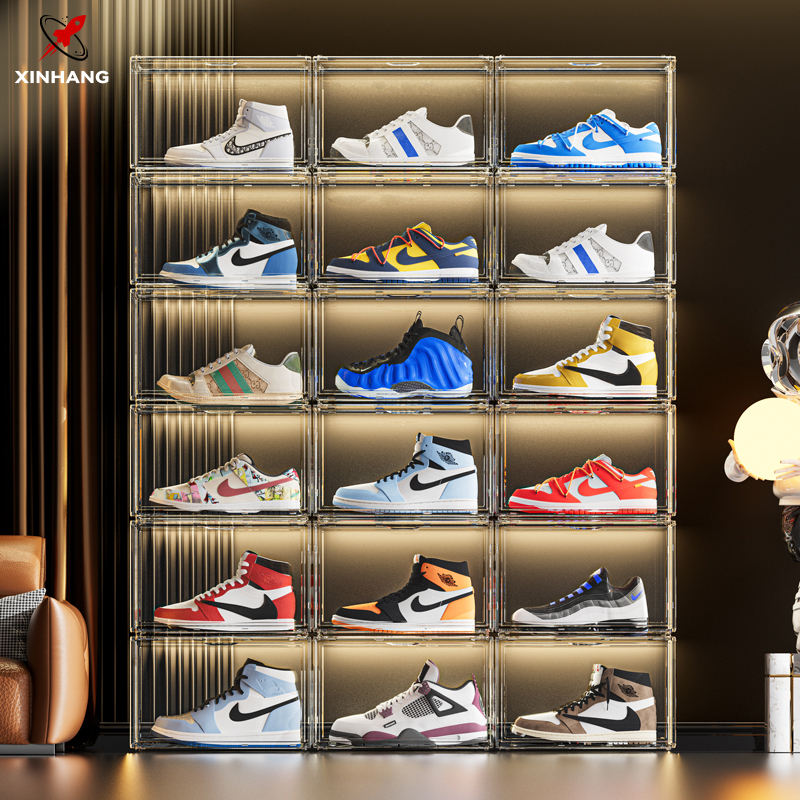 Best Selling Clear Shoe Boxes Stackable Display Box for Sneakers