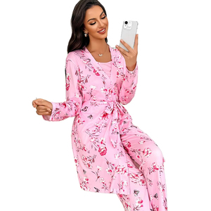 Pyjama une pièce rembourré pour femme, imprimé <span class=keywords><strong>lapin</strong></span> rose, respirant, tricoté, taille élastique, pour les vacances et l'université, <span class=keywords><strong>hiver</strong></span> automne 2026 - Product Image 1