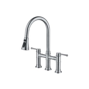 <span class=keywords><strong>Rubinetto</strong></span> da Cucina Moderno a <span class=keywords><strong>Doppio</strong></span> Comando con Doccetta Estraibile, in Acciaio Inox 304, con Valvola in Ceramica, Miscelatore Acqua Calda e Fredda per Hotel - Product Image 4