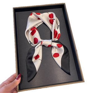 <b>Square</b> <b>Scarf</b> 70x70cm Houndstooth Pattern Silk <b>Scarf</b> For Women Summer Sun Protection Neck Wrap Hair Band Bag Accessory - Product Image 5