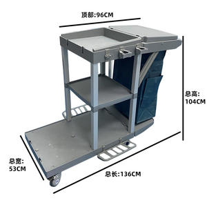 Chariot à main multifonctionnel en plastique, chariot de nettoyage, chariot de service pour hôpital et hôtel, chariot à outils et à tissus, polyvalent et durable - Product Image 6