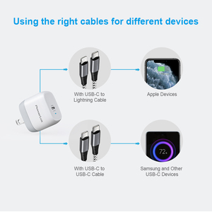 Cargador Rápido PowerLot 20W GaN <span class=keywords><strong>II</strong></span> PD 3.0 USB C, Adaptador de Pared Plegable para <span class=keywords><strong>iPhone</strong></span> 14 13 iPad, Certificado UL FCC CE, Mini Enchufe de Viaje - Product Image 5