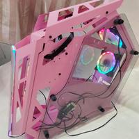 Boîtier de tour moyenne en forme de tasse de café, panneau latéral en verre trempé, ensemble complet, panneau latéral en verre trempé transparent, pour jeux, cybercafé, ordinateur de bureau
