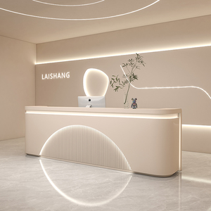 Mostrador de recepción de MDF multiusos para empresas de salones de belleza Instituciones de formación artística Tiendas minoristas Hoteles Centros comerciales - Product Image 2