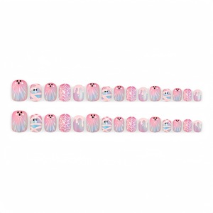 Faux ongles à presser pour Halloween, motif œil de chat fantôme mignon, cœur rose, toile d'araignée, mummy, effet goutte de venin, pour salon, DIY et fête - Product Image 4