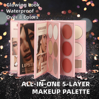 Nouvelle palette de maquillage multifonctionnelle 67 couleurs pour les livres, rouges à lèvres mats et brillants, fards à joues, illuminateurs et anticernes