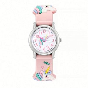 นาฬิกาข้อมือดิจิตอลผู้หญิง รุ่น A08712-2 ดีไซน์น่ารัก สีเขียว แฟชั่น สายสแตนเลส หน้าปัดกระจก เข็มเรืองแสง ลายการ์ตูน - Product Image 1