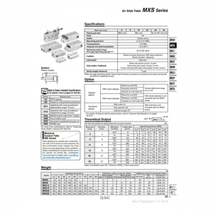 SMC Pneumatics Air Slide <b>Table</b> MXS20-100AS - Product Image 1