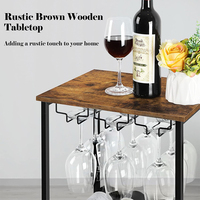 Porte-bouteilles en bois autoportant pour 16 bouteilles, présentoir à vin en bois, support pour bouteilles, porte-vin en métal avec porte-verres