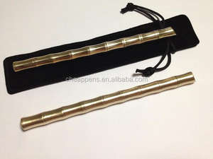 Stylo en laiton en forme de bambou, stylo en bambou métallique, stylo en bambou en cuivre doré - Product Image 5