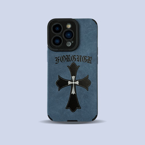 เคสโทรศัพท์มือถือ iPhone 17 Pro Max ลายกากบาทโครเมียมฮาร์ทส์ สีดำ ดีไซน์หนังกลับ ป้องกันการกระแทก ใช้ได้กับ iPhone 16 15 14 13 11 XS 7 8 - Product Image 6