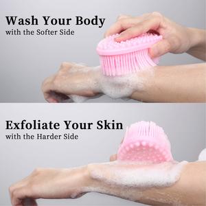 Éponge exfoliante en silicone pour le corps, brosse de massage pour la douche, nettoyant pour la peau, brosse de nettoyage pour le bain moussant - Product Image 6