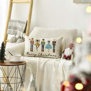 Funda de Cojín de Lino, Funda de Almohada Lumbar Estampada, Decoración Navideña para el Hogar, Funda de Cojín para Sofá - Product Image 6