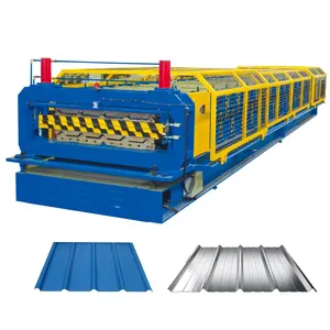 Máquina de fabricación de láminas de techo de Metal y aluminio corrugado, máquina para hacer rollos de azulejo galvanizado de doble capa