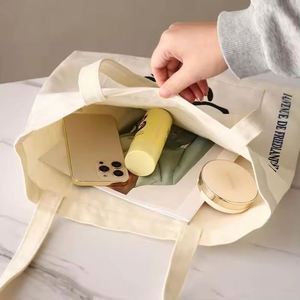Sac fourre-tout en toile de coton personnalisé, écologique, réutilisable, durable, avec logo sur mesure, faible MOQ, vente en gros - Product Image 4