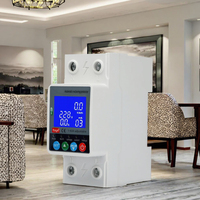 Interruptor de circuito inteligente WiFi de doble corte, monofásico, 2kVA 63A 220V, con protector de voltaje ajustable y protección contra fugas a tierra