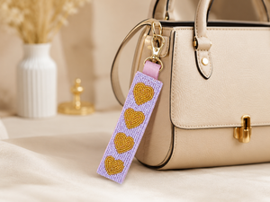 Sstringz Handmade Beaded Heart Keychain Trendy Fashion <b>Key</b> <b>Ring</b> Lightweight Durable Accessory for Bags Wallets and Car <b>Keys</b> - Product Image 1