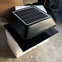 Ventilateur de toit solaire de 14 pouces, ventilateur d'évacuation alimenté par l'énergie solaire pour entrepôt, usine, atelier, serre, bâtiment industriel et commercial