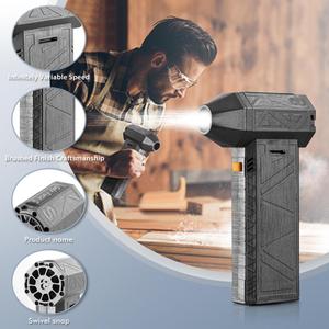 0728 Dry <b>Blower</b>, Super Fan <b>Blower</b> 130000 Rpm, Portable Mini Cordless Air <b>Car</b> <b>Dryer</b> with 3 Adjustable Speeds - Product Image 2