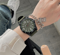 Montre à quartz pour homme avec logo personnalisé, décontractée, multifonctionnelle, lumineuse, pour l'extérieur, avec cadran à aiguilles, bracelet en tissu, montres pour homme