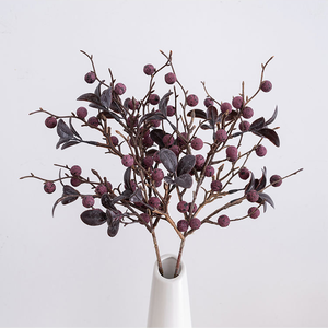 Branche artificielle de baies d'églantier de 43 cm, style couleurs vintage réalistes, pour centre de table et décoration de mariage - Product Image 6