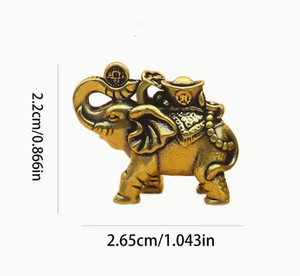Elefante de Latón para Atraer la Riqueza, Decoración Artesanal para Sala de Estar, Entrada u Oficina, 1 Pieza - Product Image 2