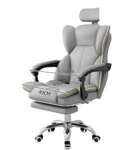 Cadeira customizável moderna do jogo com braços ajustáveis do quadro do ferro do metal apoio para os pés Base giratória couro sintético estofos - Product Image 6