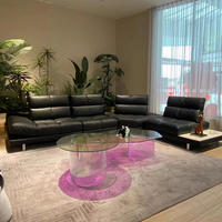 Ensemble de canapés modulaires convertibles en cuir italien de luxe, modernes, à assise large et profonde, pour villa et appartement, avec dossier réglable