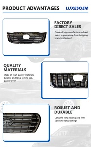 LUXESOEM para <span class=keywords><strong>Toyota</strong></span> <span class=keywords><strong>FJ</strong></span> <span class=keywords><strong>CRUISER</strong></span> ABS radiador rejilla cuerpo partes Facelift parachoques rejilla coche parrillas todoterreno 2007-2020 - Product Image 4