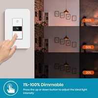 Interrupteur variateur intelligent Milfra, nouveau modèle 2024, affichage numérique, variateur intelligent 3 voies, fonctionne avec Siri, fil neutre requis