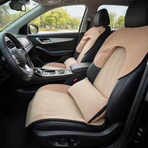 Cojín de Asiento de Seda de Hielo, Pieza Única, Material de Malla Beige, para Uso en Automóvil - Product Image 3