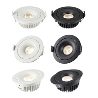 Lumière d'intérieur à intensité variable avec interrupteur boîte de jonction et pilote 240v Cct réglable Led Cob plafonniers 12w Led Spot Light