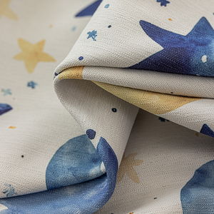 1 Pezzo Tenda <span class=keywords><strong>per</strong></span> Bambini Personalizzabile con Stampa Stelle e Luna, con Occhielli, <span class=keywords><strong>per</strong></span> Finestra a Bovindo, Soggiorno, Decorazione Domestica, 100% Poliestere, Alta Oscurante - Product Image 4