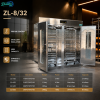Grande chambre de fermentation automatique ZL-8/32 à 8 chariots, en acier inoxydable, isolée en PU, avec contrôle intelligent programmable pour la levée de la pâte