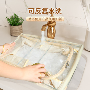 Clothing Organizer <b>Storage</b> <b>Box</b> Rectangle Foldable With Zipper For Wardrobe Home Use Solid Color - Product Image 2